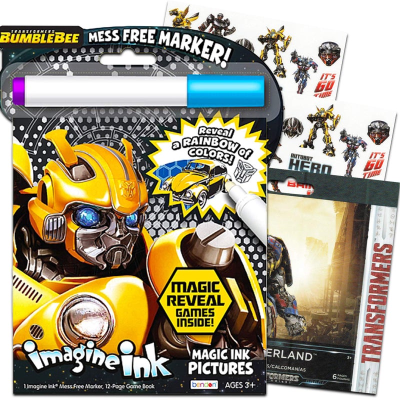 Imagine Ink Transformers Imagine Ink Coloring Book Bundle with Stickers (Includes Mess-Free Marker) - Image 1